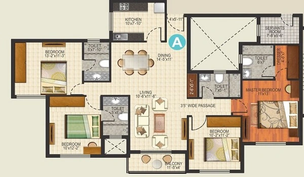 Sobha Crystal Meadows 4 BHK Floor Plan