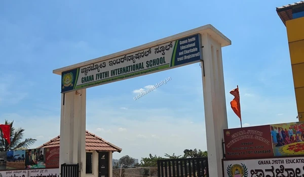 Exterior view of the Gnana Jyothi International School campus and primary building structure easily accessible from Sobha World City