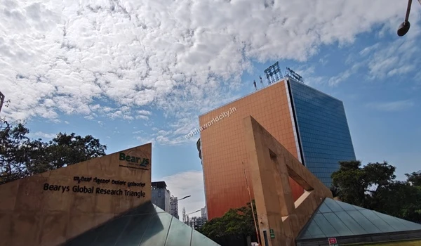 Close up view of the Bearys Global Research Triangle signage highlighting the elite IT parks located near Sobha World City