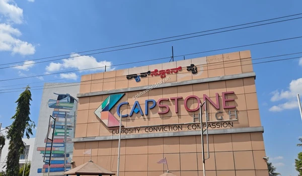 Front view of the Capstone High institution, a testament to the comprehensive social infrastructure enveloping Sobha World City.