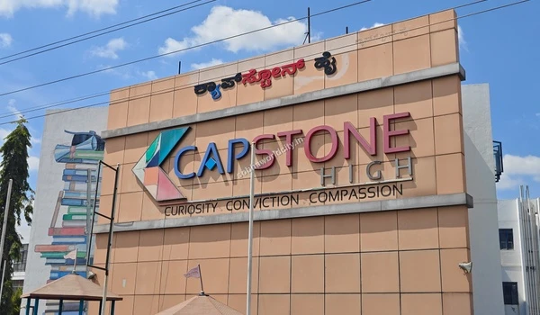 View of the Capstone High school campus building, ensuring a bright future for children residing in the nearby Sobha World City.