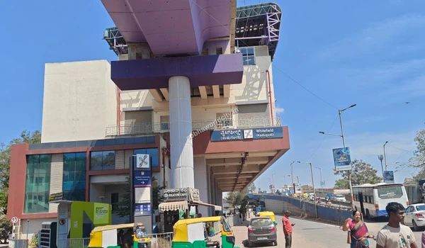 Comprehensive view of the public transportation network including buses and metro at Whitefield near Sobha World City
