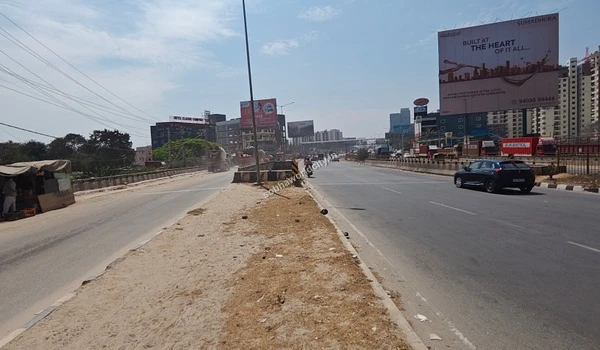 The well-paved entrance boulevard of Sobha World City providing a smooth commute for residents heading to KR Puram