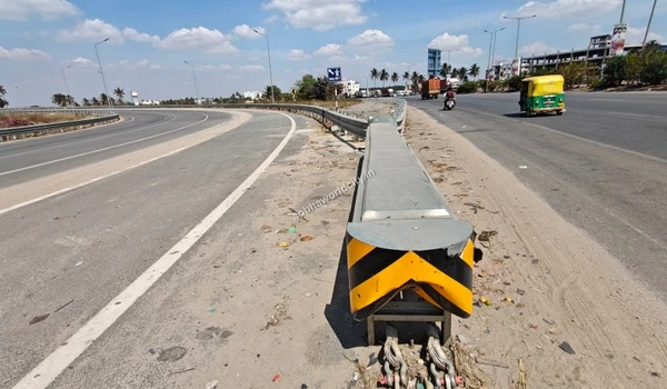 Clear daytime view of the expressway access point towards Hosur Road and Kolar, demonstrating Sobha World City's prime connectivity.