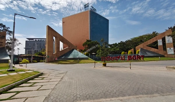 Prominent BGRT signage at the main campus gate demonstrating the elite professional IT parks neighboring Sobha World City