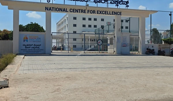 The clean and modern front facade of the National Centre for Excellence situated near Sobha World City
