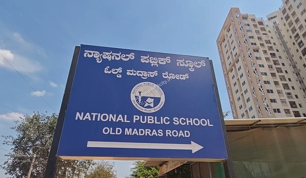 National Public School educational landmark sign, proving the strategic and family-friendly location of Sobha World City.