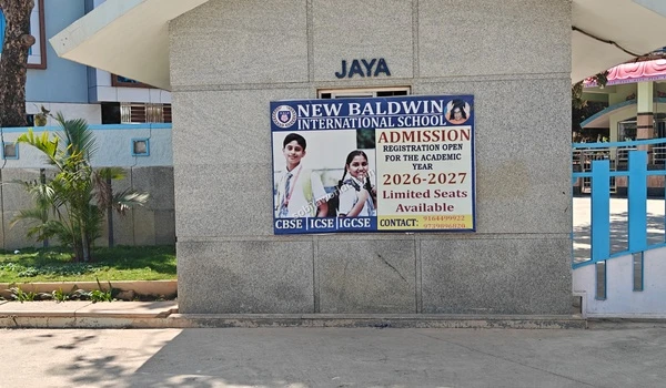 View of the New Baldwin International School admission banner for the academic year near Sobha World City