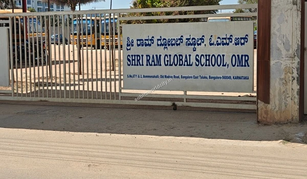 The front sign of Shri Ram Global School positioned strategically close to the premium Sobha World City residential development