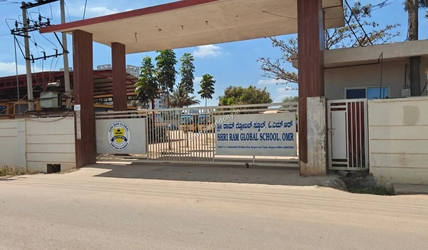 The main entrance gate of the Shri Ram Global School OMR offering premium holistic education options for Sobha World City residents