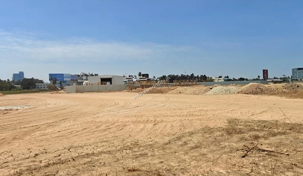 Construction of site barricades and temporary structures underway at the Sobha World City property