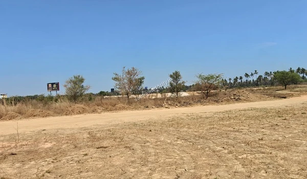 View towards the boundary of the Sobha World City site showing early stages of plot preparation