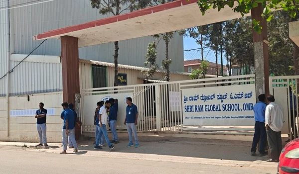 Active morning drop off scenes at the prominent Shri Ram Global School conveniently located close to Sobha World City