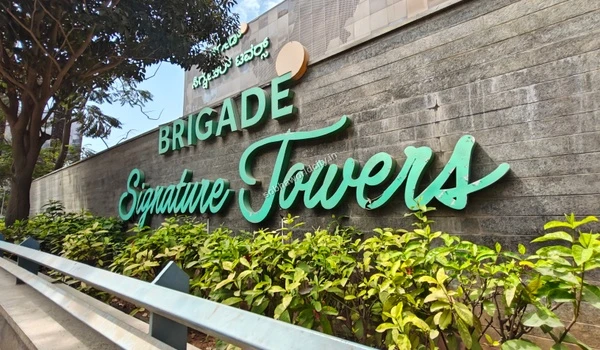 View of the Brigade Signature Towers building showcasing the premier tech park connectivity near Sobha World City